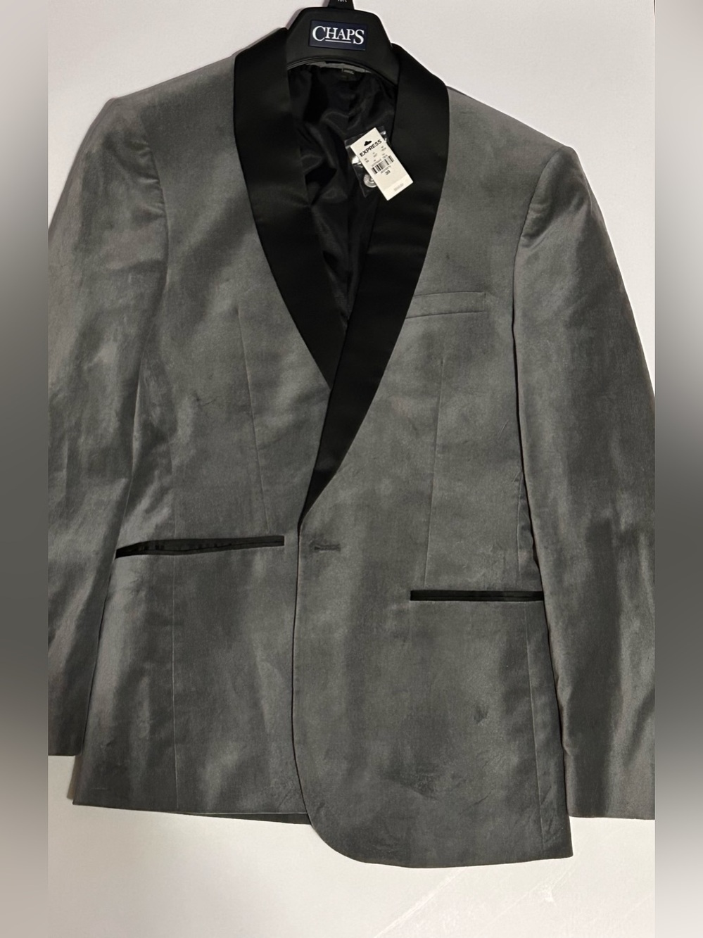 Express Gray Velvet Men’s Suit Jacket